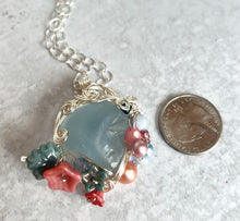 Load image into Gallery viewer, Atlantis Found Fine Silver Sculpted Wire Sea Glass Pendant Necklace