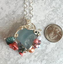 Load image into Gallery viewer, Atlantis Found Fine Silver Sculpted Wire Sea Glass Pendant Necklace