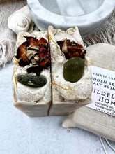 Load image into Gallery viewer, Sea Glass Topped Wildflower Honey Salt Brine Soap