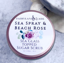 Load image into Gallery viewer, Sea Spray & Beach Rose Sea Glass Topped Sugar Scrub