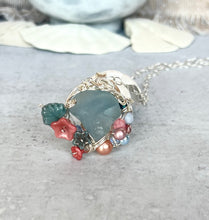 Load image into Gallery viewer, Atlantis Found Fine Silver Sculpted Wire Sea Glass Pendant Necklace
