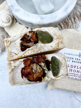 Load image into Gallery viewer, Sea Glass Topped Wildflower Honey Salt Brine Soap