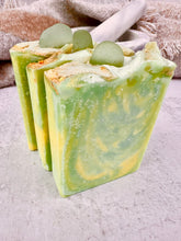 Load image into Gallery viewer, Blueberry Lemonade Hidden Sea Glass Salt Soap Bar