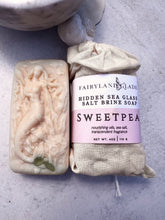 Load image into Gallery viewer, Sweetpea Hidden Sea Glass Sea Salt Soap