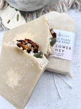 Load image into Gallery viewer, Sea Glass Topped Wildflower Honey Salt Brine Soap