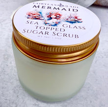 Load image into Gallery viewer, Mermaid Sea Glass Topped Sugar Scrub 2oz