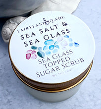 Load image into Gallery viewer, Sea Salt & Sea Glass Sea Glass Topped Sugar Scrub 2oz