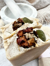 Load image into Gallery viewer, Sea Glass Topped Wildflower Honey Salt Brine Soap