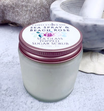 Load image into Gallery viewer, Sea Spray & Beach Rose Sea Glass Topped Sugar Scrub