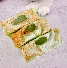 Load image into Gallery viewer, Blueberry Lemonade Hidden Sea Glass Salt Soap Bar
