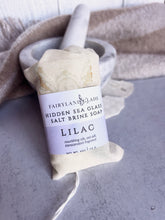 Load image into Gallery viewer, Lilac Hidden Sea Glass Salt Brine Soap
