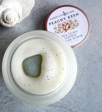 Load image into Gallery viewer, Peachy Keen Sea Glass Topped Sugar Scrub
