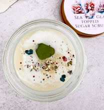Load image into Gallery viewer, Mermaid Sea Glass Topped Sugar Scrub 2oz
