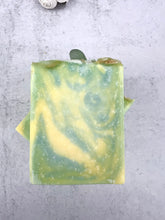 Load image into Gallery viewer, Blueberry Lemonade Hidden Sea Glass Salt Soap Bar
