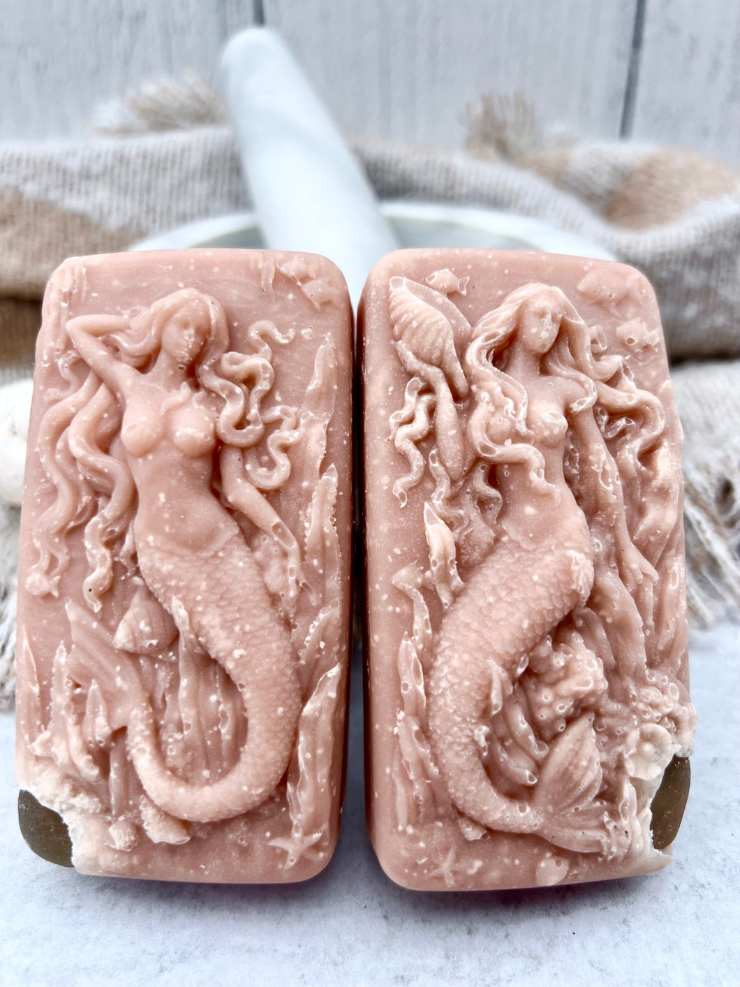 Peachy Keen Hidden Sea Glass Salt Brine Soap