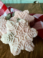 Load image into Gallery viewer, Peppermint Snowflake Hidden Sea Glass Soap
