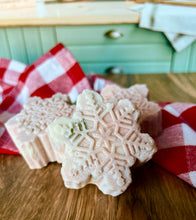 Load image into Gallery viewer, Peppermint Snowflake Hidden Sea Glass Soap
