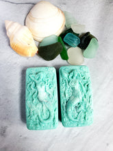 Load image into Gallery viewer, Sea Salt and Sea Glass Hidden Sea Glass Salt Soap Bar
