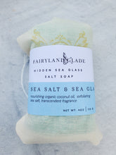 Load image into Gallery viewer, Sea Salt and Sea Glass Hidden Sea Glass Salt Soap Bar

