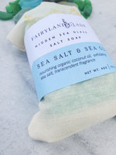 Load image into Gallery viewer, Sea Salt and Sea Glass Hidden Sea Glass Salt Soap Bar
