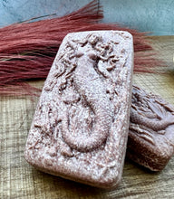 Load image into Gallery viewer, Pumpkin Amber Hidden Sea Glass Mermaid Salt Soap Bar

