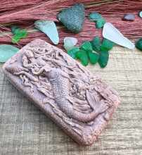 Load image into Gallery viewer, Pumpkin Amber Hidden Sea Glass Mermaid Salt Soap Bar
