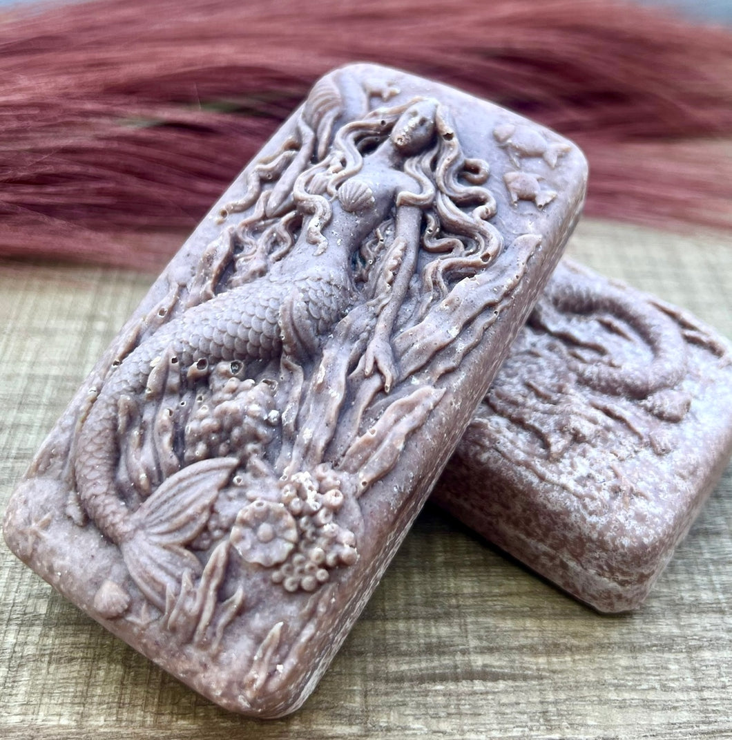 Pumpkin Amber Hidden Sea Glass Mermaid Salt Soap Bar