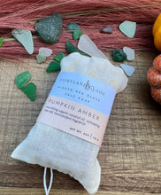 Load image into Gallery viewer, Pumpkin Amber Hidden Sea Glass Mermaid Salt Soap Bar
