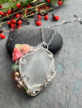 Load image into Gallery viewer, White Sea Glass &amp; Fine Silver Pendant Necklace
