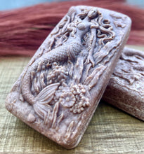 Load image into Gallery viewer, Pumpkin Amber Hidden Sea Glass Mermaid Salt Soap Bar

