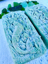 Load image into Gallery viewer, Sea Salt &amp; Sea Glass Hidden Sea Glass Mermaid Salt Soap Bar
