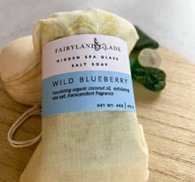 Load image into Gallery viewer, Wild Blueberry Hidden Sea Glass Sea Salt Soap
